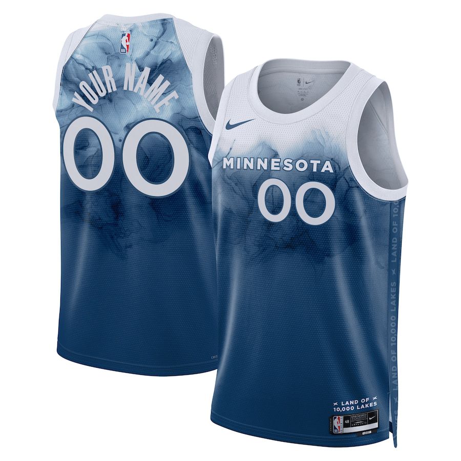 Men Minnesota Timberwolves Nike Blue City Edition 2023-24 Custom Swingman NBA Jersey